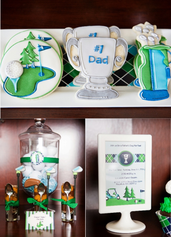 Golf Party Ideas and Sweet Cookies  - via BirdsParty.com