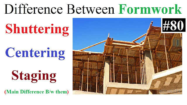 Difference between centering,shuttering,staging in Formwork