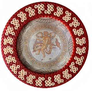 Hama bead Roman mosaic frame