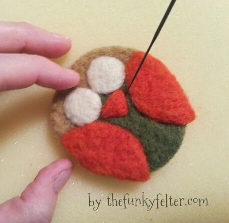 needle felt owl instructions using cookie cutters and wool roving for beginners