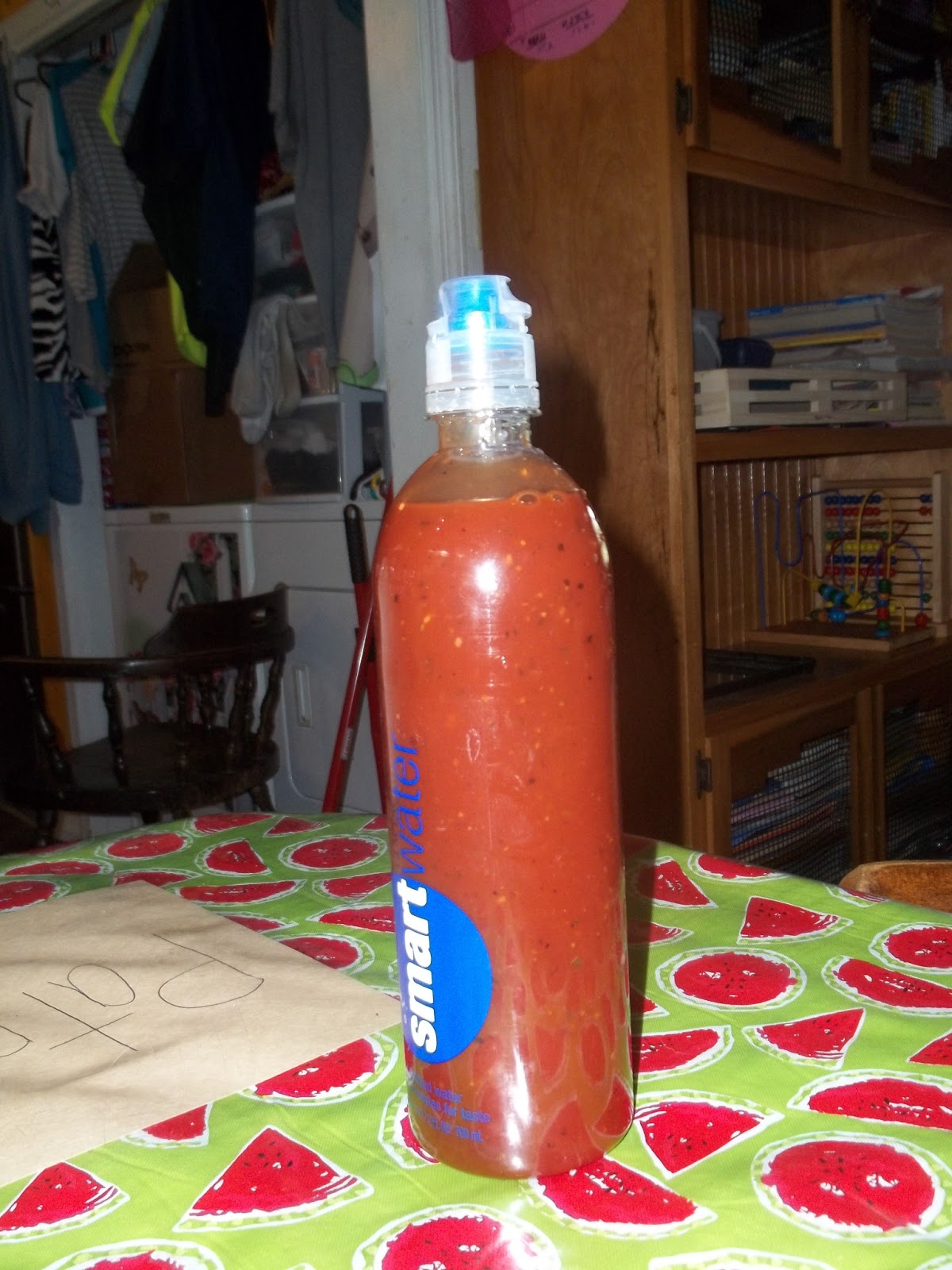 Kitchen Tip recycle those water bottles with the squirt lids into dispensers