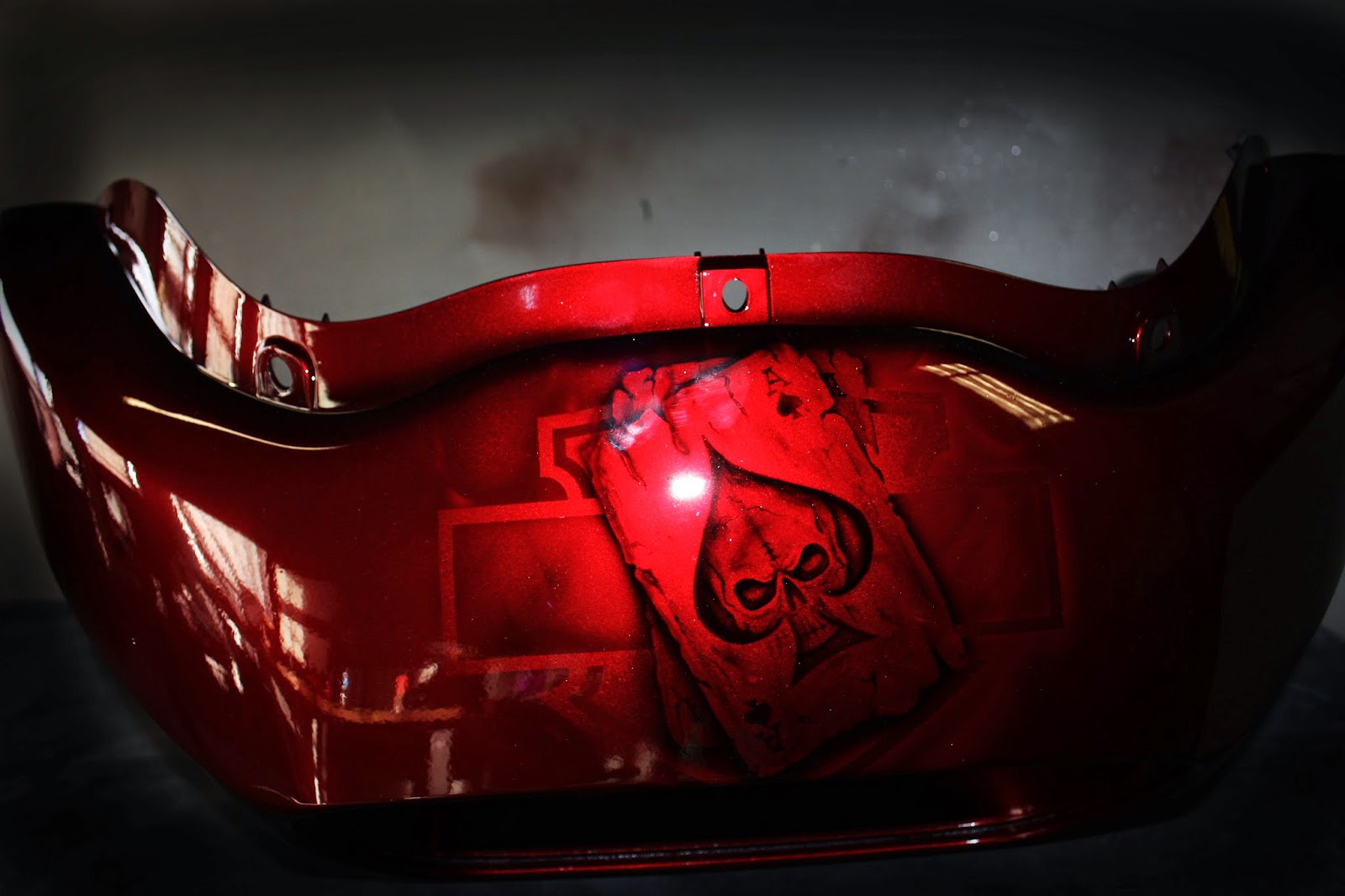 Online Motorcycle Paint Shop Candy Apple Red Harley Davidson Skulls