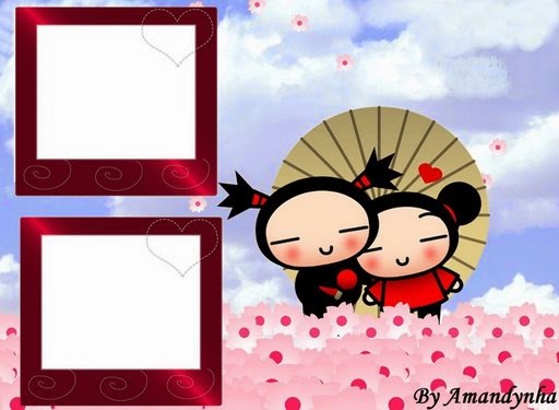 Garu y Pucca: Tarjetas o Invitaciones para Imprimir Gratis. Para hacer invitaciones, tarjetas, marcos de fotos o etiquetas, para imprimir gratis de Garu y Pucca.