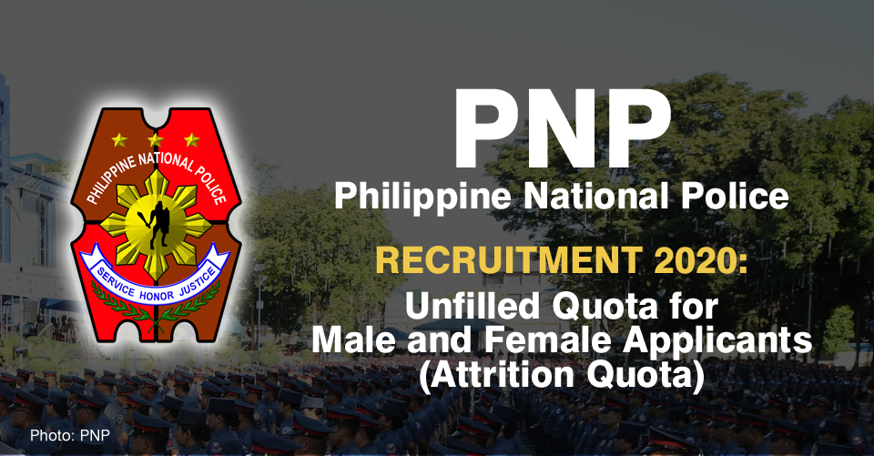 Civil Service Exam PH: PNP Recruitment 2020: Unfilled Quota for Male Civil Service Exam PH: PNP Recruitment 2020: Unfilled Quota for Male