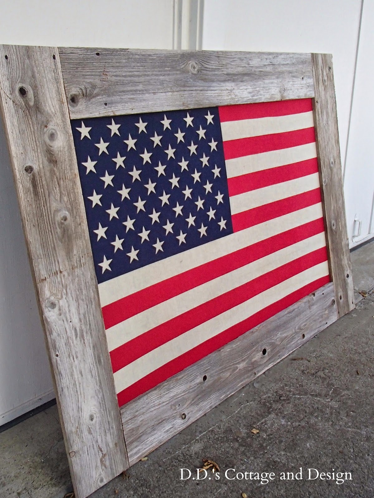D.D.'s Cottage and Design American Flag with a Rustic Frame