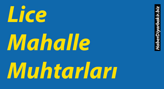 Diyarbakır Lice Mahalle Muhtarları Diyarbakır Lice Mahalle Muhtarları