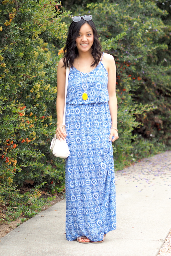 together print maxi dress