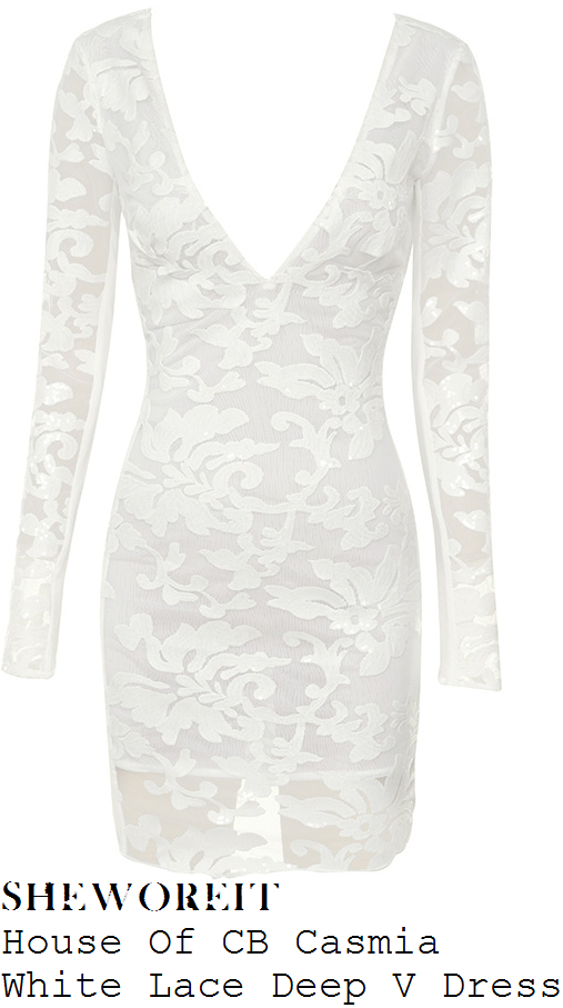 house of cb white lace dress