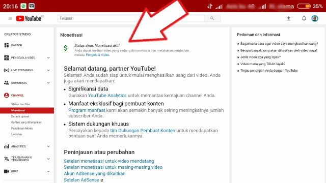 Monetisasi aktif Monetisasi aktif