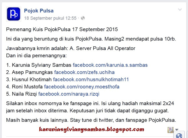 menang pulsa pojok pulsa