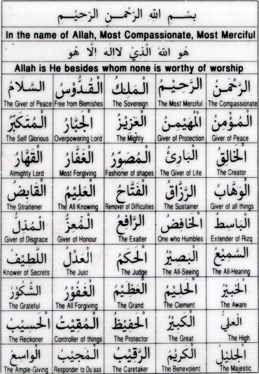 Doorway to Heaven 99  Names  of Allah  s w t Asma ul  Husna  