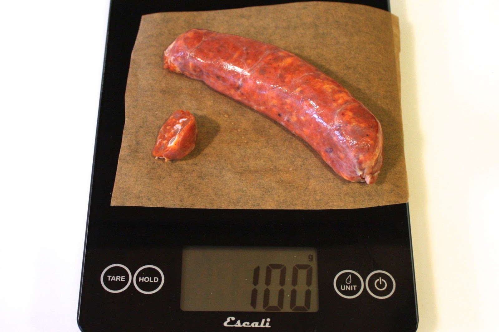 what does 100 grams of sausage look like