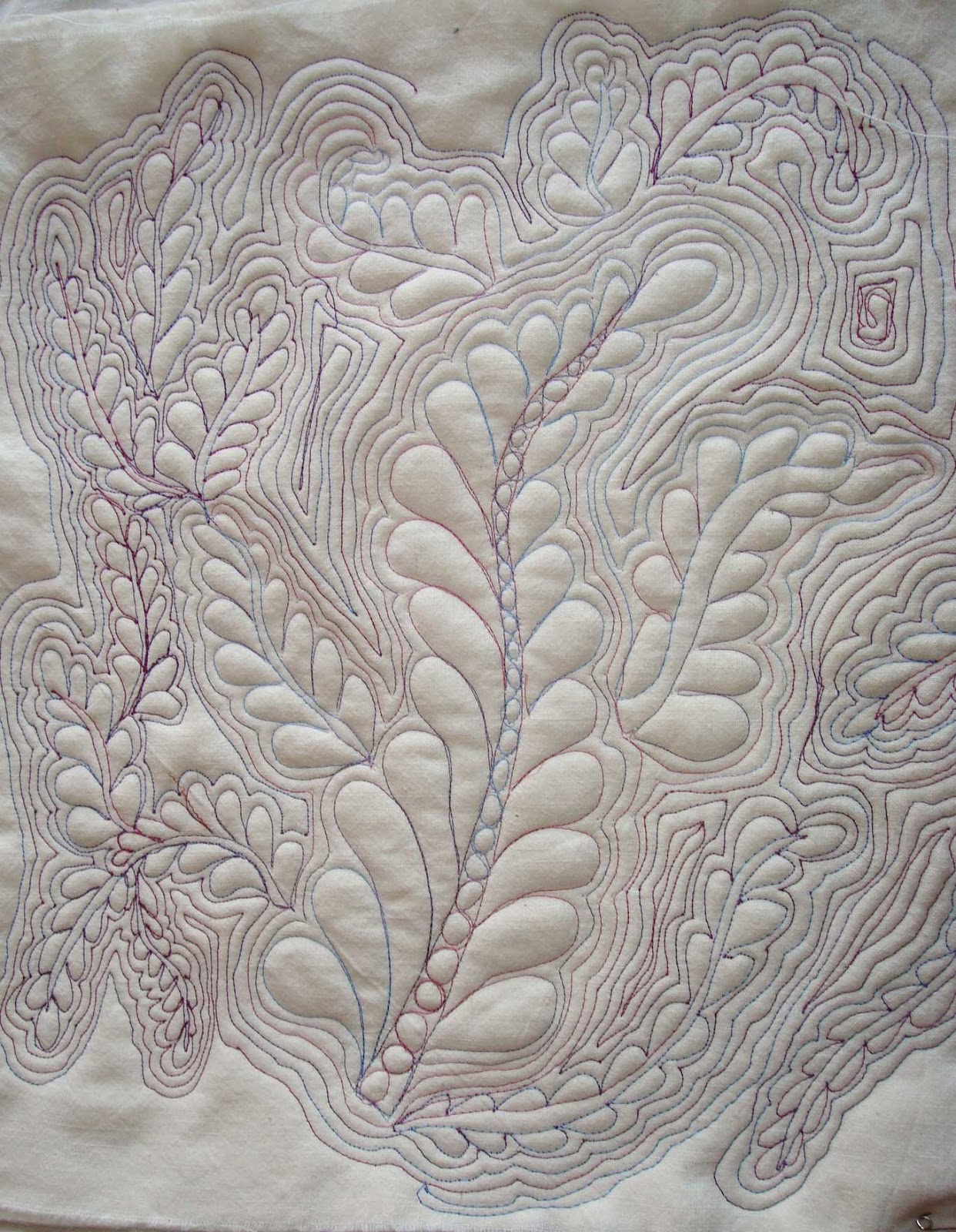 Michigoose's gander at quilts & life Feathers Free Motion Quilt Project