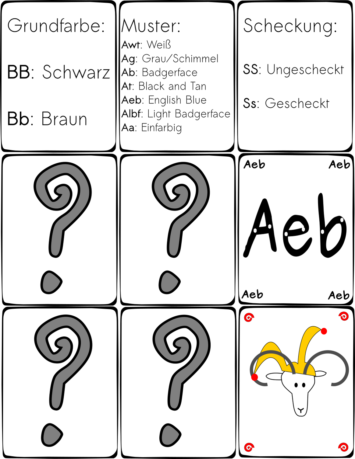 Bunte Schafe: Die Karten zum Ausdrucken