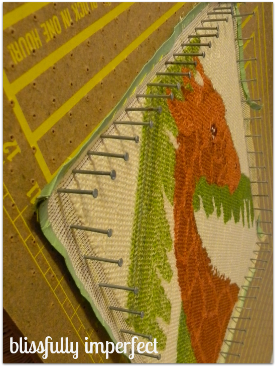 Blissfully Imperfect Needlepoint blocking hurry up and wait!
