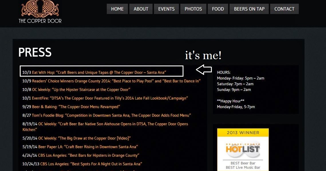 I M On The Copper Door S Press Page Eat With Hop