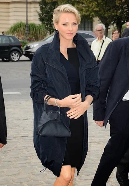 Princess Charlene attended Akris Fashion show at Grand Palais in Paris
