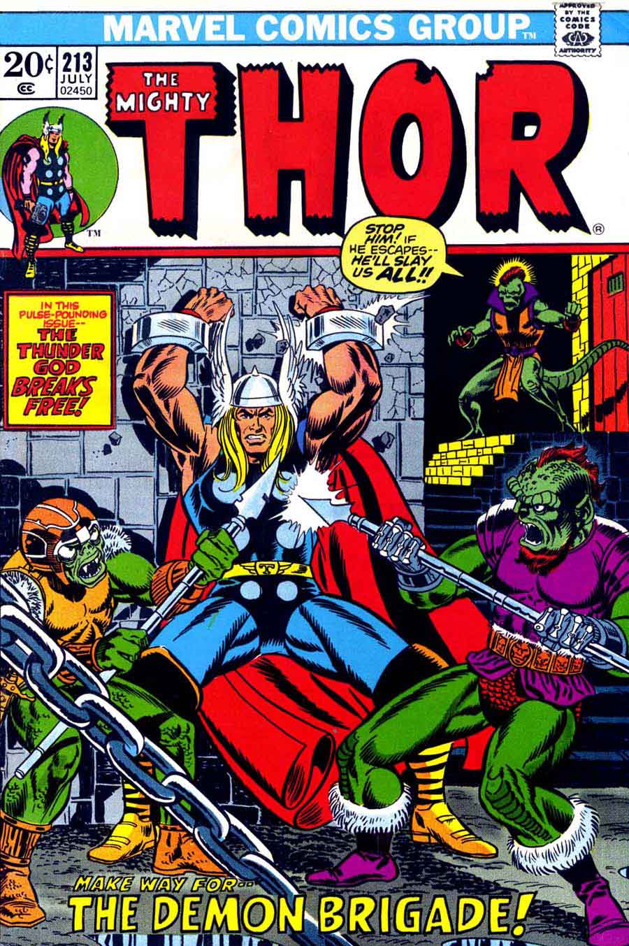 Thor v1 #213 marvel comic book cover art by Jim Starlin