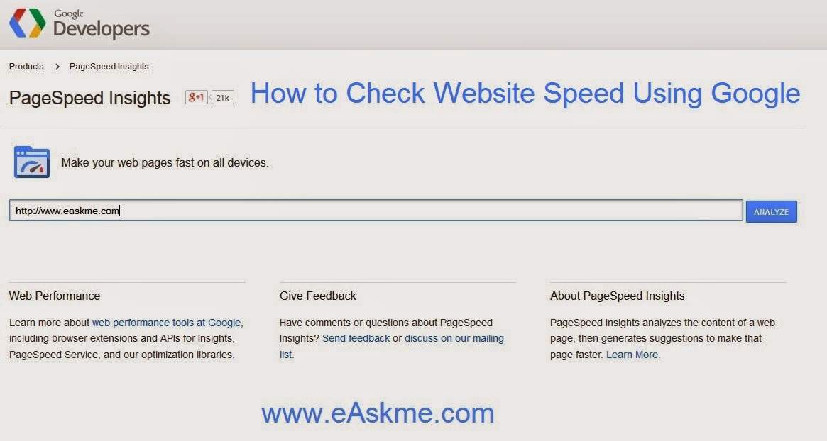 How to Check Website Speed Using Google : eAskme