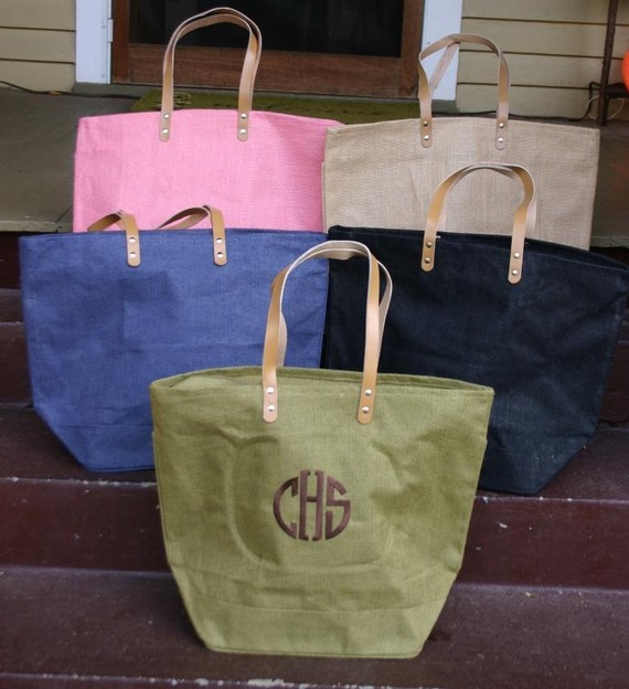 Personalized Large Jute Tote Bag