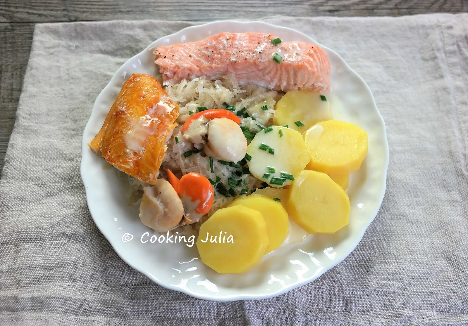 Recette Choucroute De La Mer Thermomix COOKING JULIA : CHOUCROUTE DE LA MER