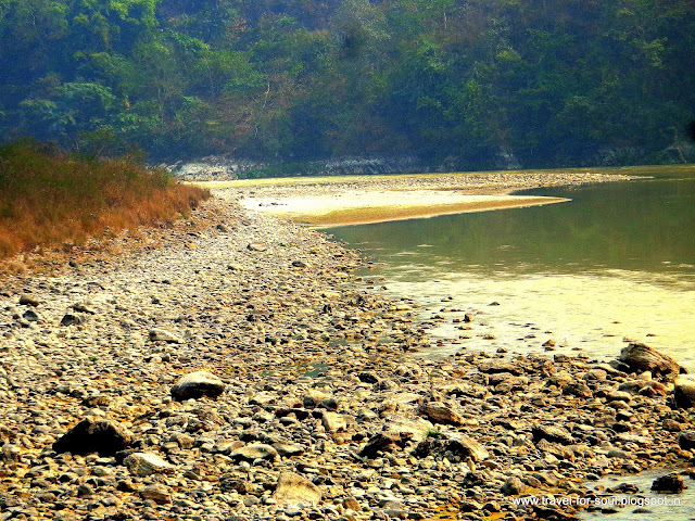 Riparian Beauty and the banks River across the highway between Kathmandu and Pokhara