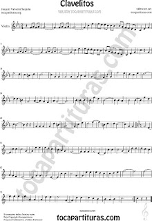  Violín Partitura de Clavelitos Sheet Music for Violin Music Scores
