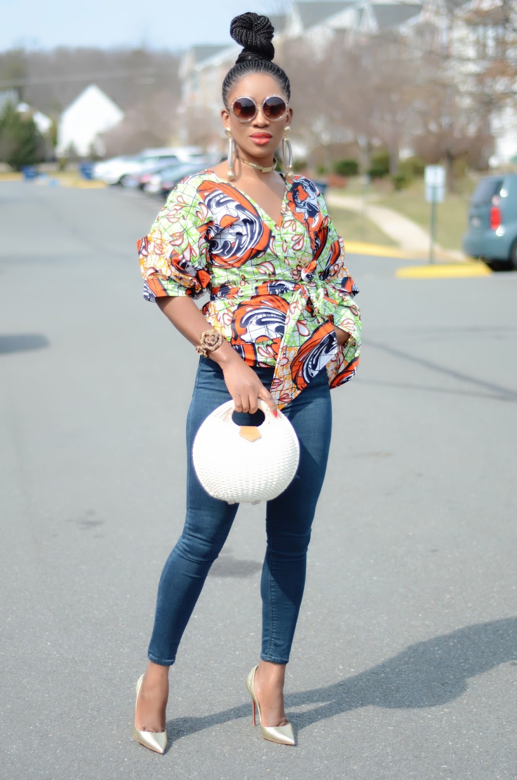 ankara wrap blouse