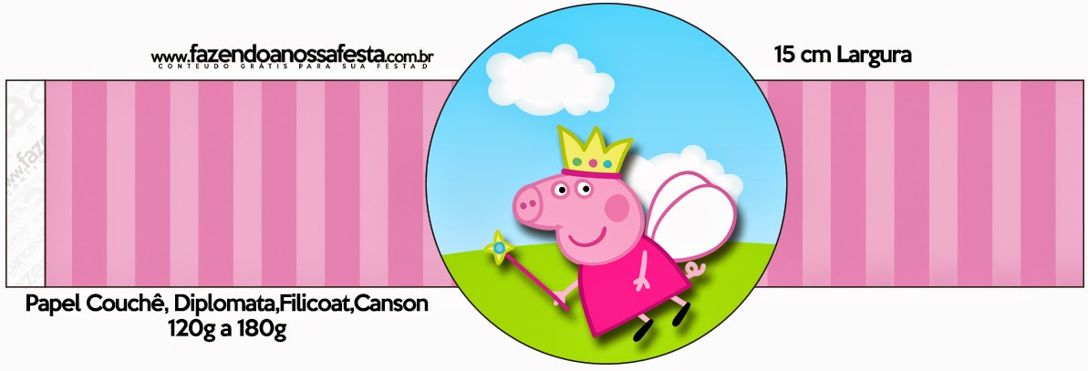 Peppa Pig Hada: Imprimibles, Imágenes y Fondos Gratis para Fiestas. Servilletero de Peppa Pig para imprimir gratis.