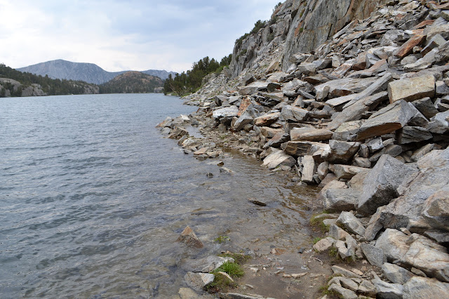 Long Lake from the edge of the shore with the covered trail