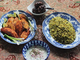 Iranian Sabzi Polo (Herbed Rice) with Mahi (Fish)