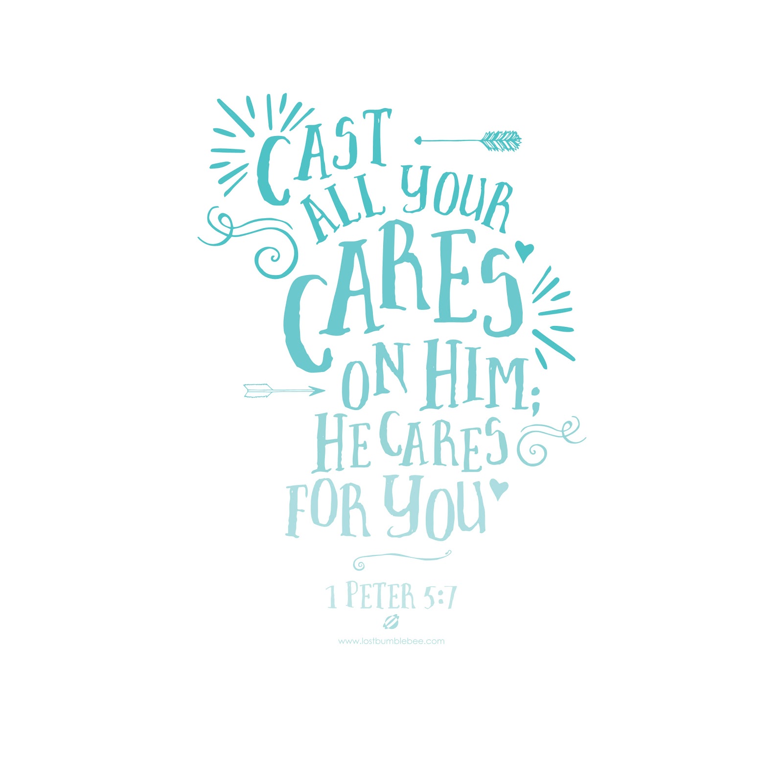 LostBumblebee ©2014 Cast Your Cares 1 Peter 5:7 iOs 7 iPad wallpaper- personal use only