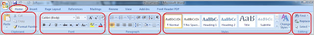 fungsi menu dan ikon pada microsoft word 2007 beserta gambarnya