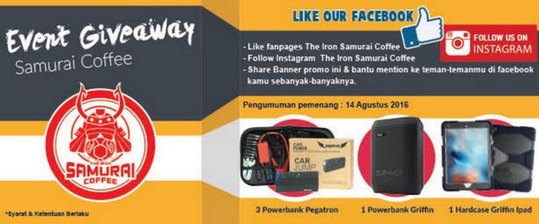 Event Giveaway Samurai Coffee Event Giveaway Samurai Coffee
