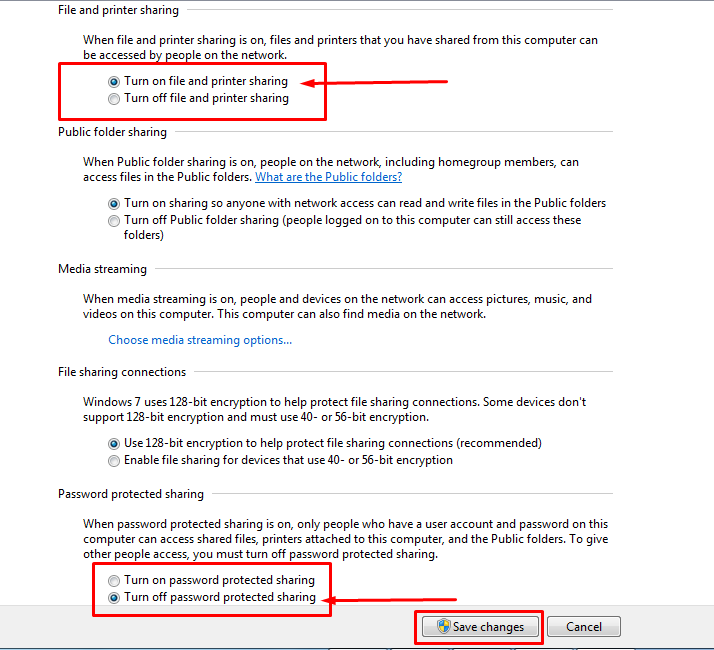 File and printer sharing. File and printer sharing