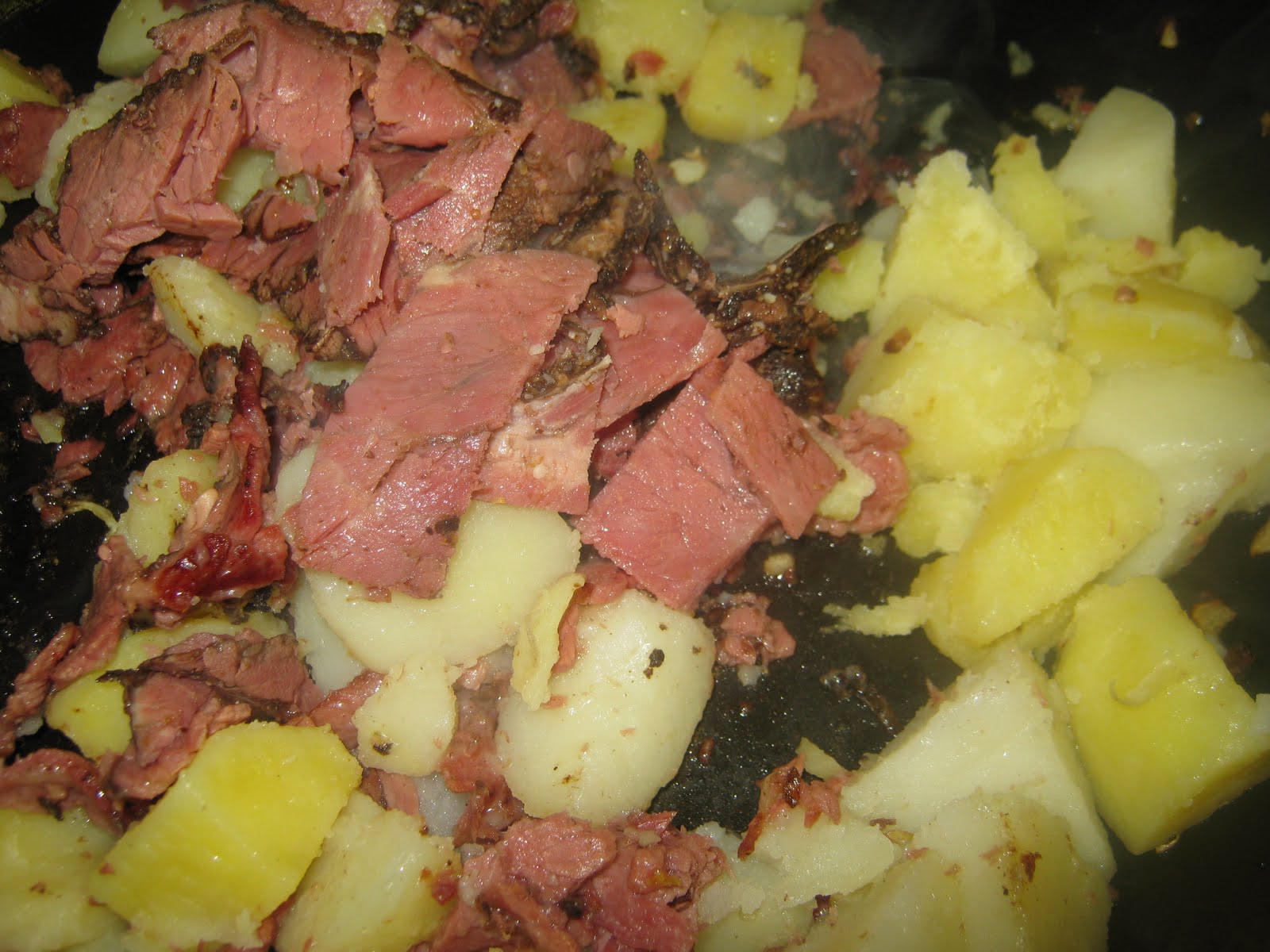 Pastrami, Cabbage, Potatoes and Onions