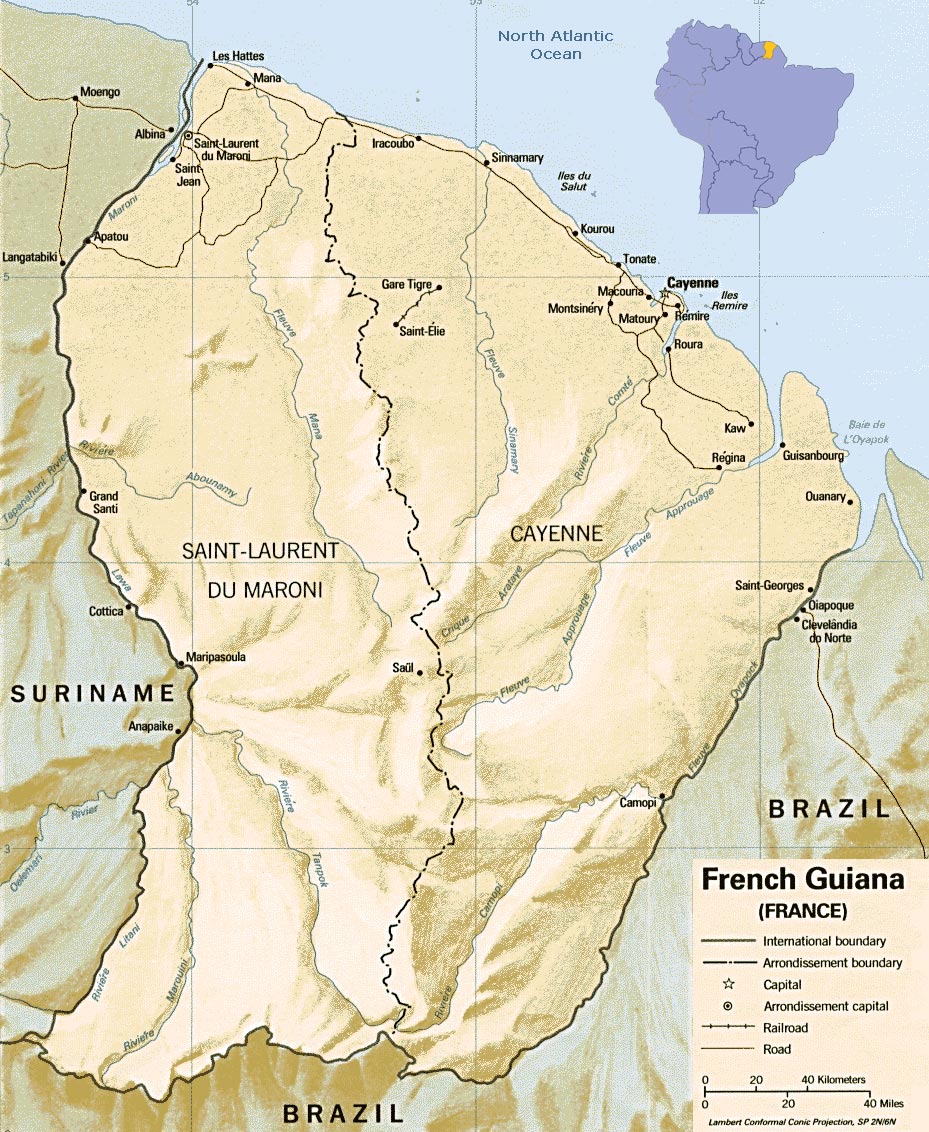 Mapas da Guiana Francesa França Geografia Total™ Mapas da Guiana Francesa França Geografia Total™