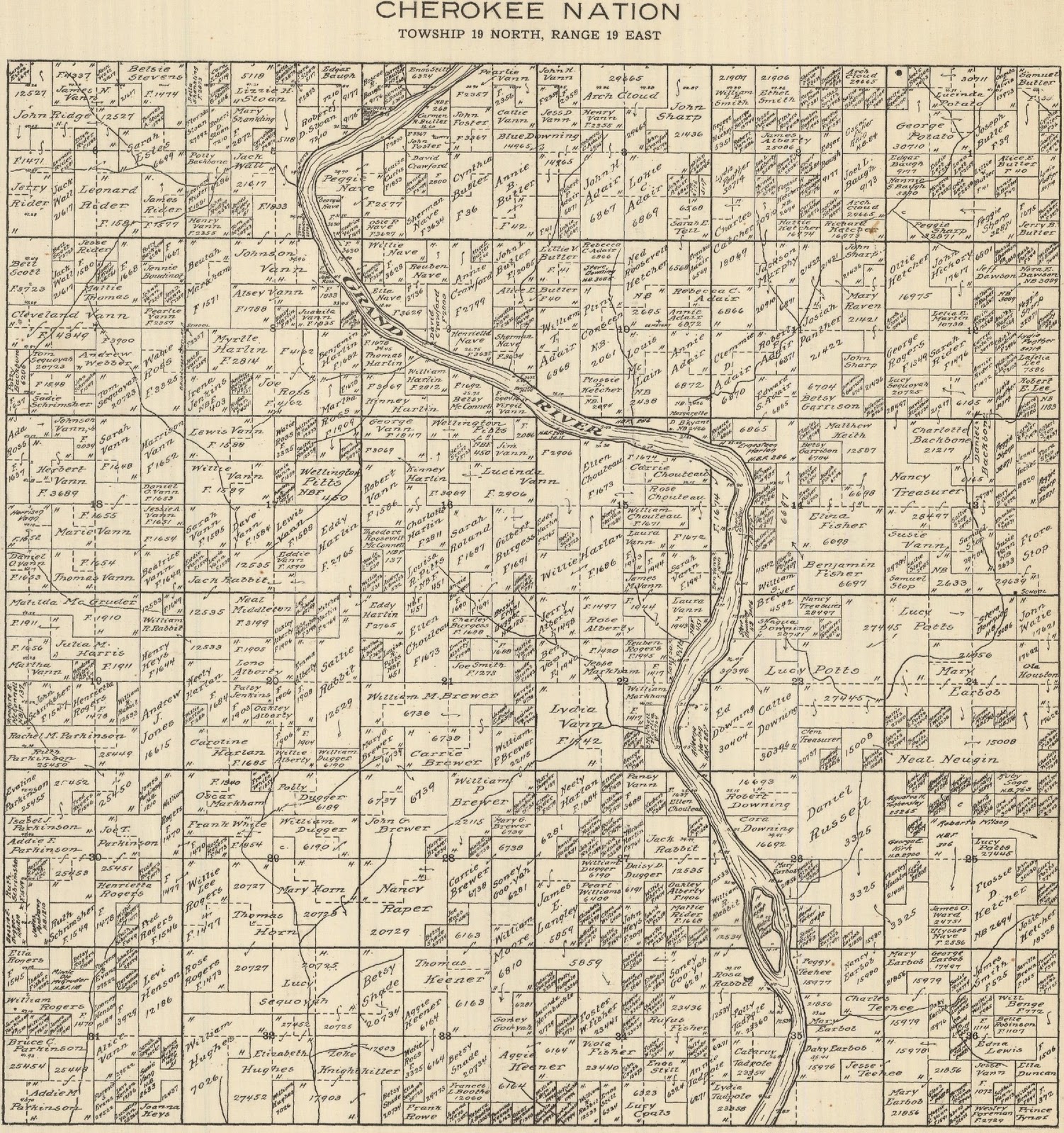 Places to Search for Ancestors *****(Mayes County, OK)***** Cherokee Nation Land Allotment Plat
