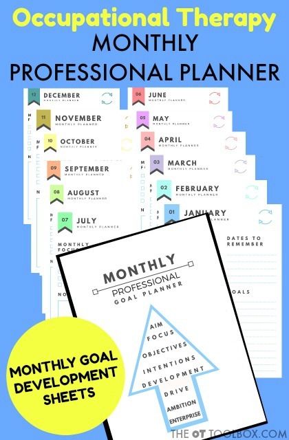 Monthly Professional Goal Planner printable sheets for occupational therapists Monthly Professional Goal Planner printable sheets for occupational therapists