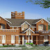 Red brick house design in Colonial style