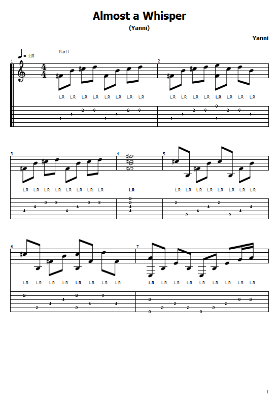Yanni - Almost A Whisper     Free Guitar Tabs Learn Guitar Online  Learn to Play Yanni - Almost A Whisper On Guitar  Guitar Lessons