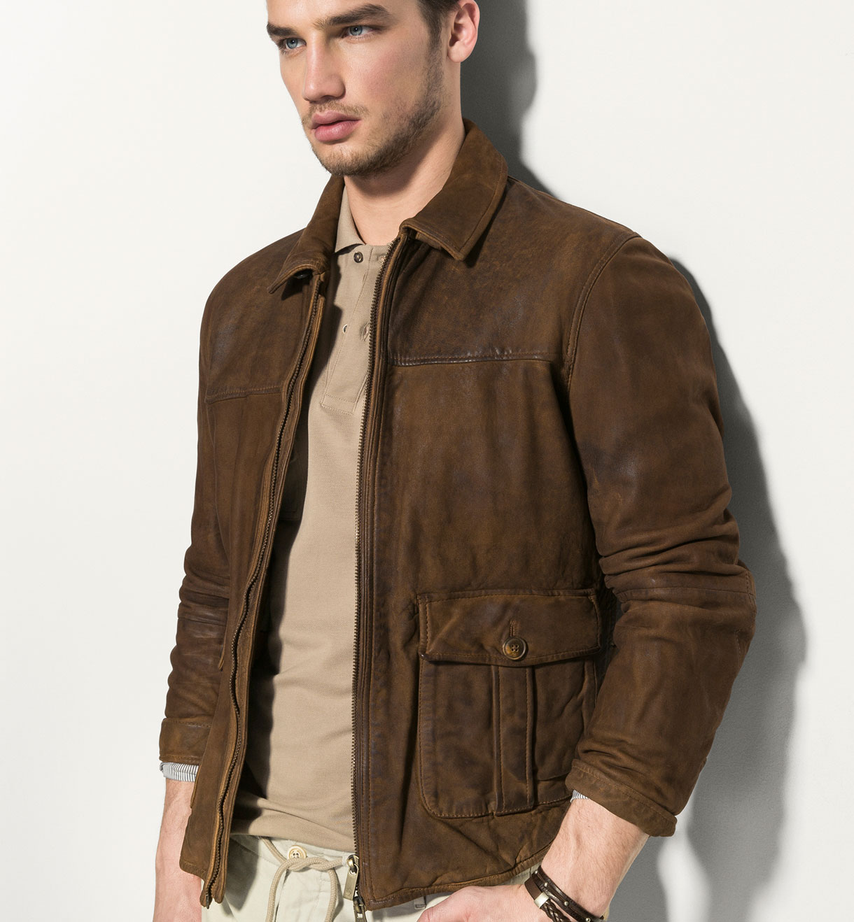 baranghobi Massimo Dutti Vintage Leather Jacket