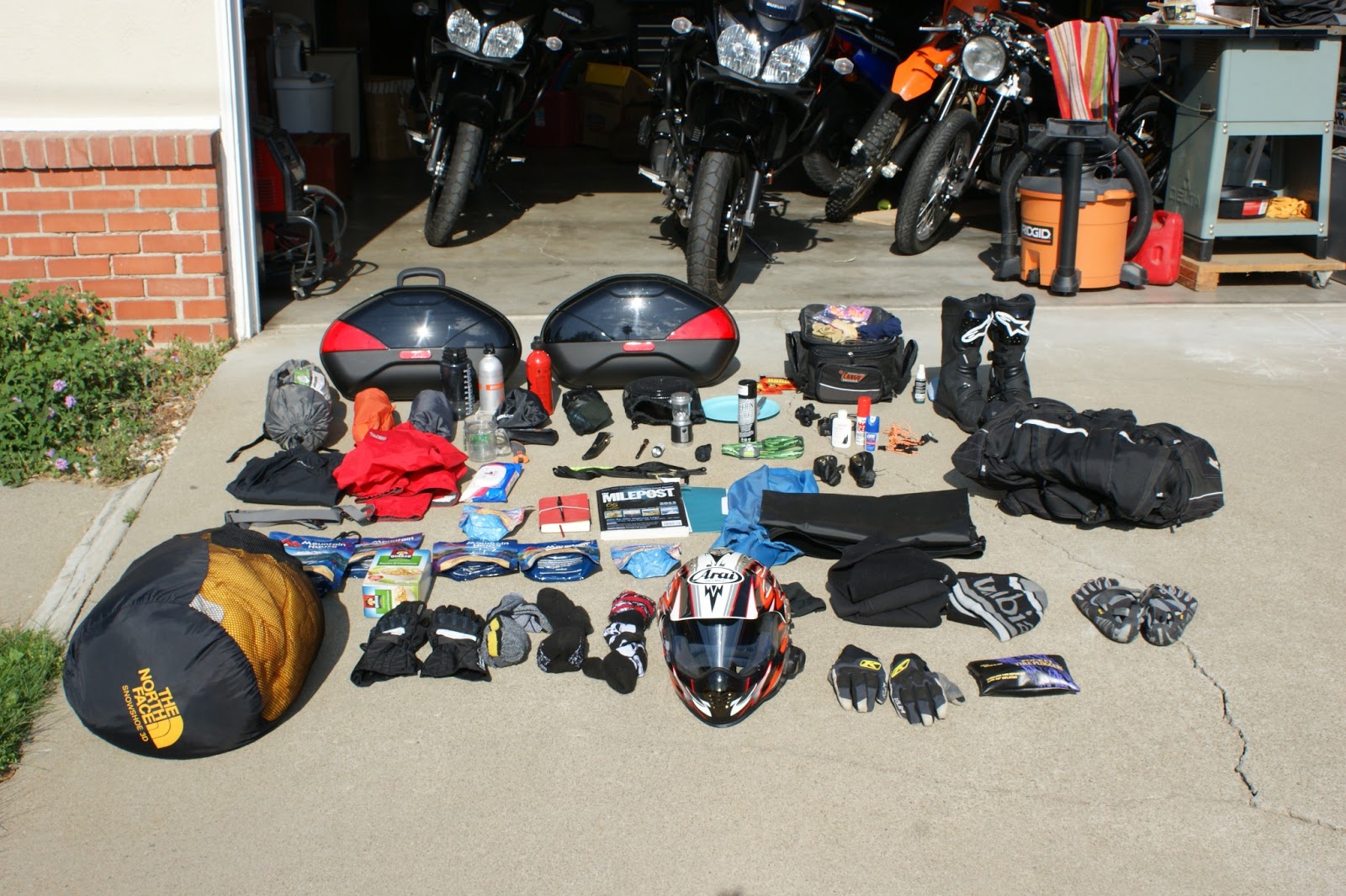 motorcycle camping equipment