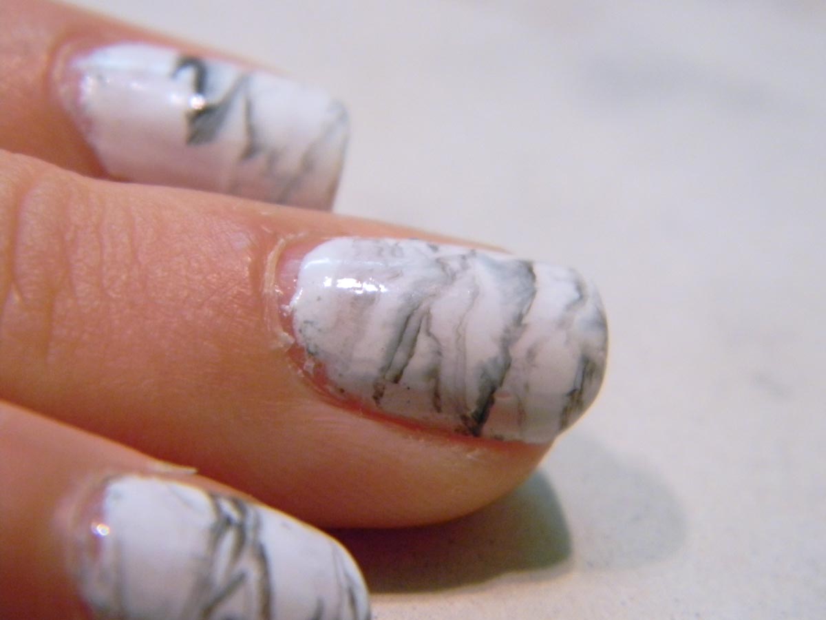 Nail art marbre noir et blanc Nail art marbre noir et blanc
