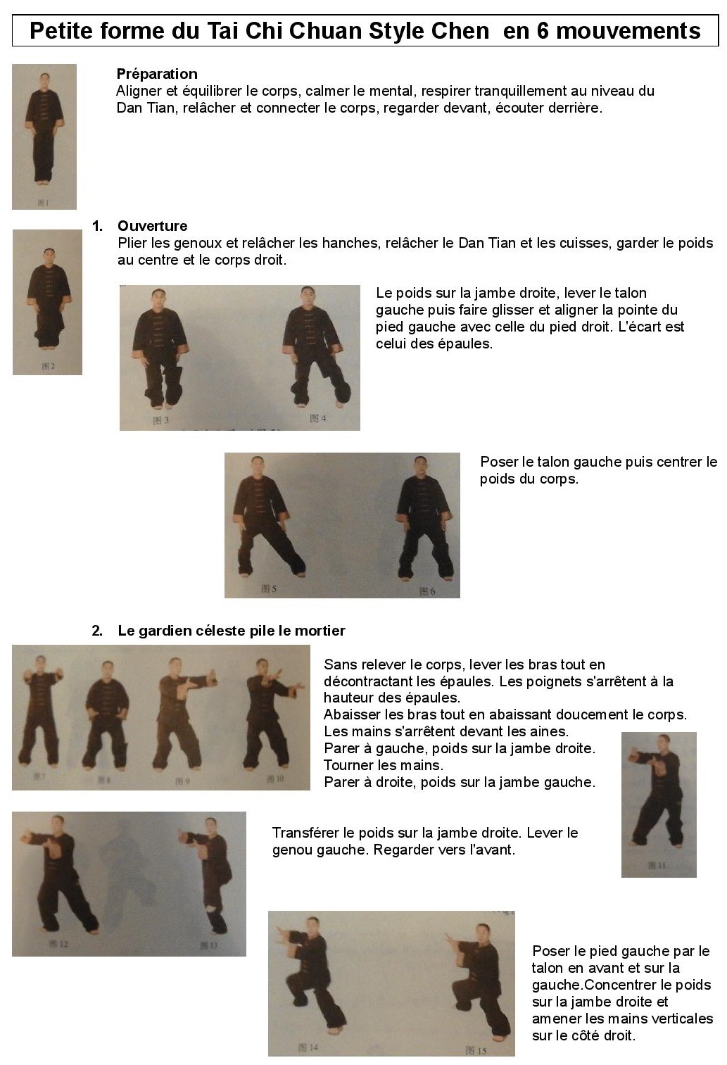 Tai Chi Chuan, Qi Gong & Culture Chinoise Les 6 premiers mouvements