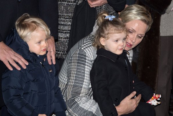 Prince Albert, Princess Charlene, Prince Jacques and Princess Gabriella at Saint Devota celebrations