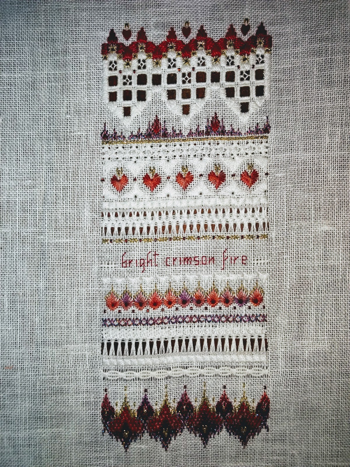 Crafting a Life FINISHED NEEDLEWORK Victoria Sampler "Four Elements