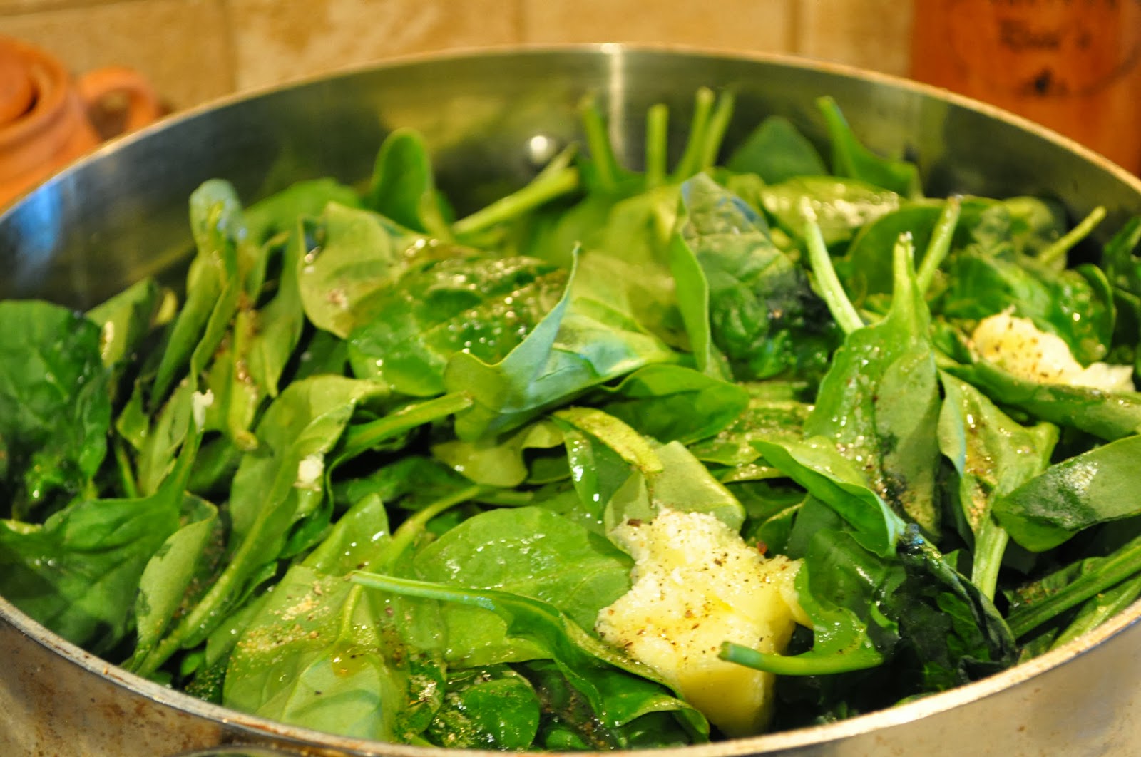 Roasted Chicken, Wilted Spinach, Sauteed Baby Zucchini and Carrots. Did