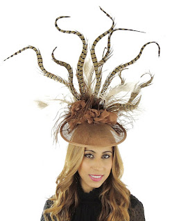 Maafushi Brown Mink & Cream Feather Kentucky Derby Fascinator Maafushi Brown Mink & Cream Feather Kentucky Derby Fascinator