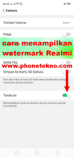 Cara menampilkan watermark / tanda air Realme 2
